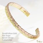 [14K Gold] 6mm Anuenue Rainbow Two-tone Open Bangle Bracelet/ Flat *Made to order*　14金 レインボウ バングル ブレスレット