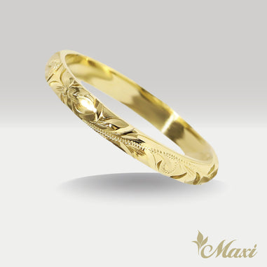 2.5mm Barrel-Shaped Hawaiian Ring [14K/18K Gold/Platinum] – Maxi