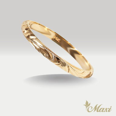 2mm Barrel-Shaped Hawaiian Ring [14K/18K Gold/Platinum] – Maxi