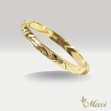 2mm Barrel-Shaped Hawaiian Ring [14K/18K Gold/Platinum] – Maxi