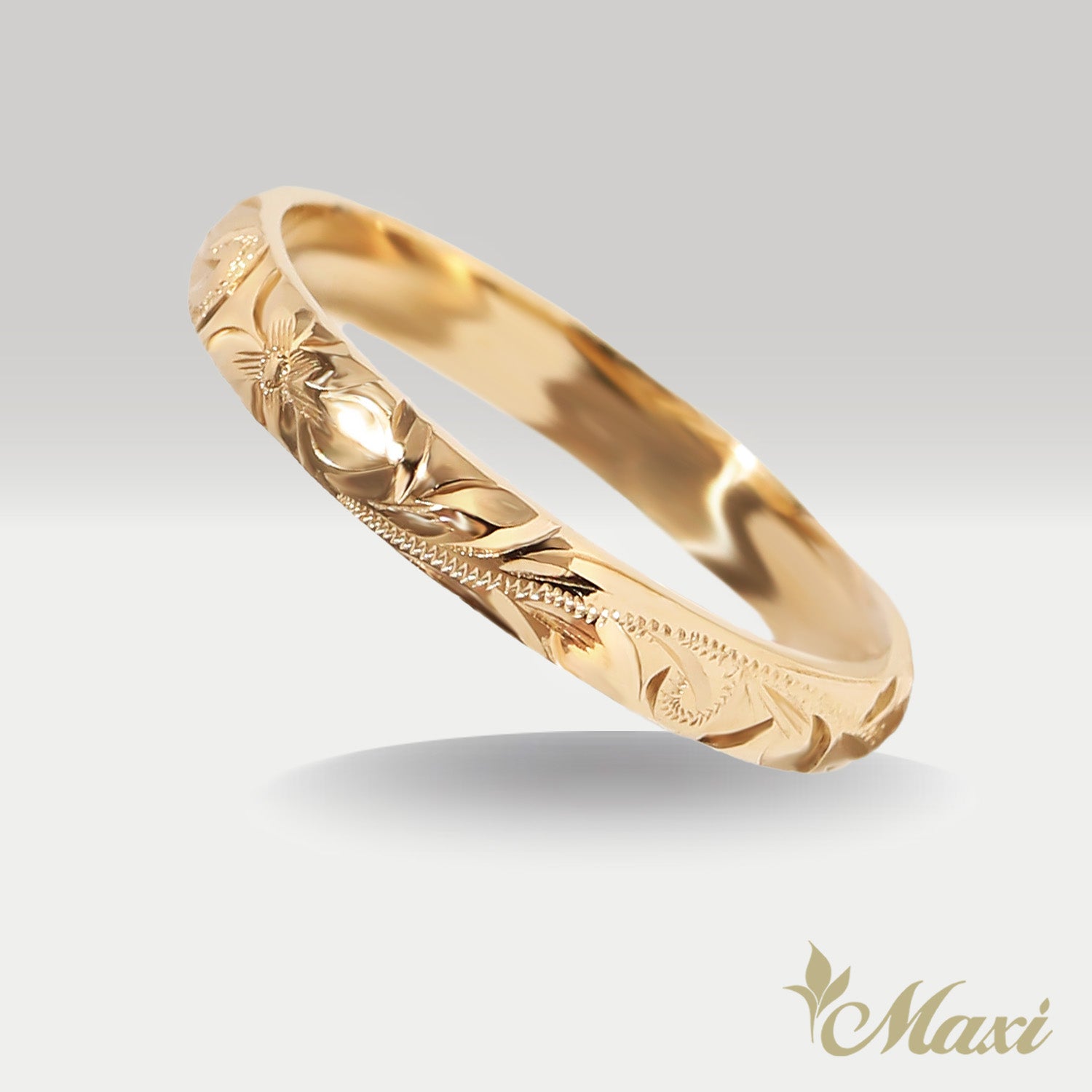 3mm Barrel-Shaped Hawaiian Ring [14K/18K Gold/Platinum]