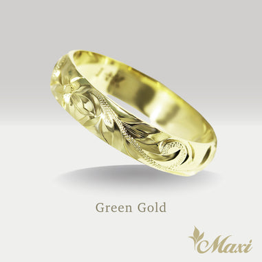 4mm Barrel-Shaped Hawaiian Ring [14K/18K Gold/Platinum] – Maxi