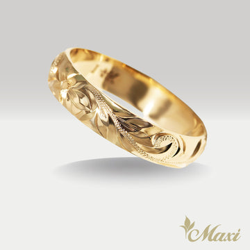 4mm Barrel-Shaped Hawaiian Ring [14K/18K Gold/Platinum] – Maxi