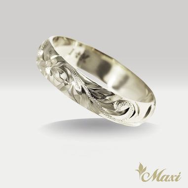 アンティーク　インドネシア東部スンバ島　花嫁の父が花嫁に贈与するリング　オブジェ 4mm Barrel-Shaped Hawaiian Ring [14K/18K Gold/Platinum] – Maxi