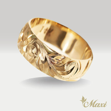 8mm Barrel-Shaped Hawaiian Ring [14K/18K Gold/Platinum] – Maxi