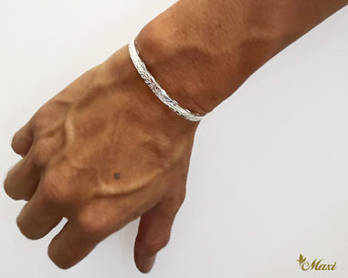 4mm Flat Bangle Bracelet-Old English Pattern [Silver 925] – Maxi
