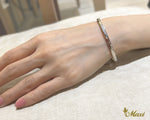 [Silver 925] 3mm Flat Bangle Bracelet-Maile Design (B0518)