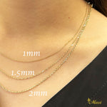 [14K Gold] 1mm Cable Chain