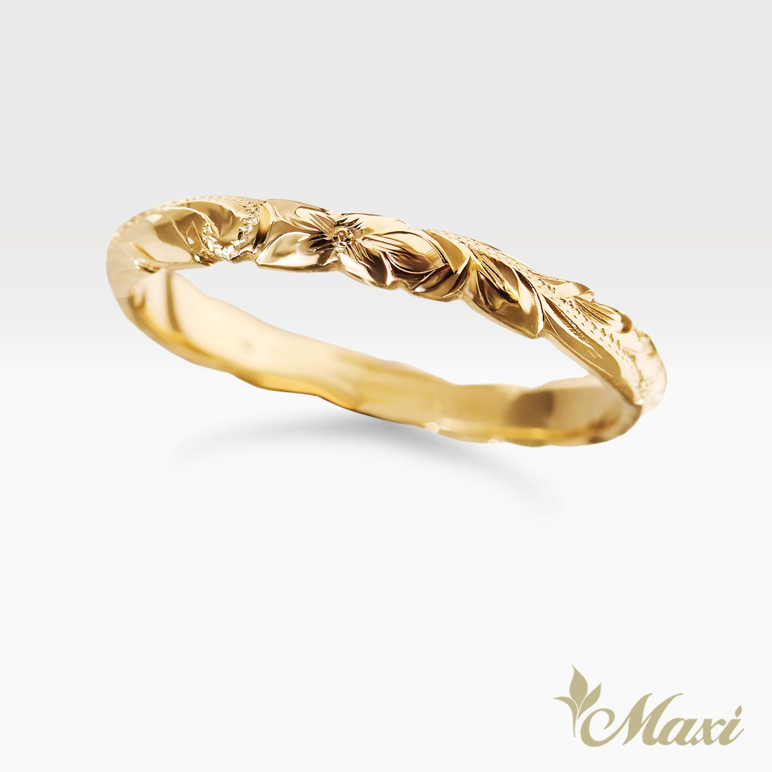 2.5mm Barrel-Shaped Hawaiian Ring_Cut Out Edge [14K/18K Gold/Platinum]