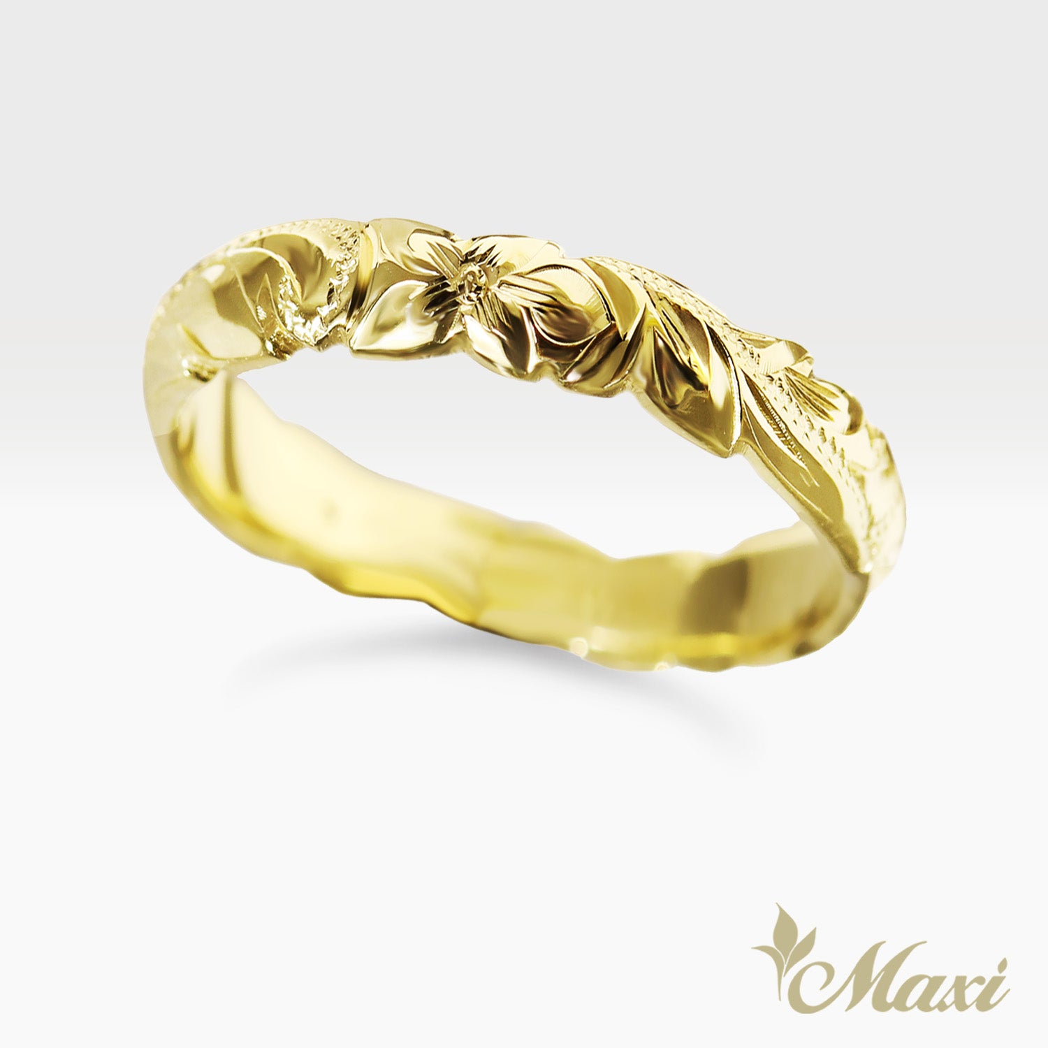 4mm Barrel-Shaped Hawaiian Ring_Cutout Edge [14K/18K Gold/Platinum]
