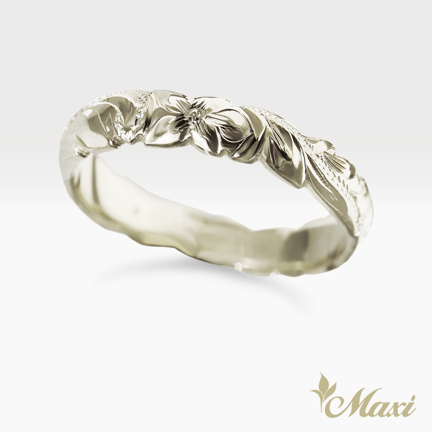 4mm Barrel-Shaped Hawaiian Ring_Cutout Edge [14K/18K Gold/Platinum]