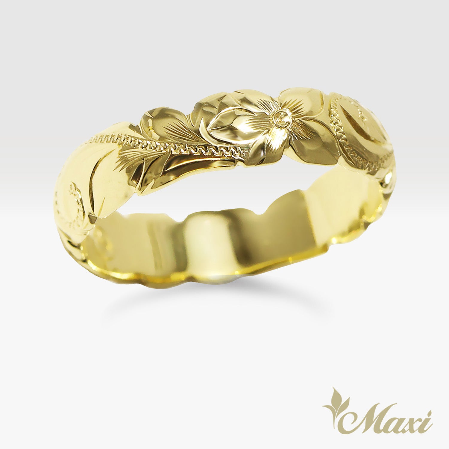 5mm Barrel-Shaped Hawaiian Ring_Cutout Edge [14K/18K Gold/Platinum]