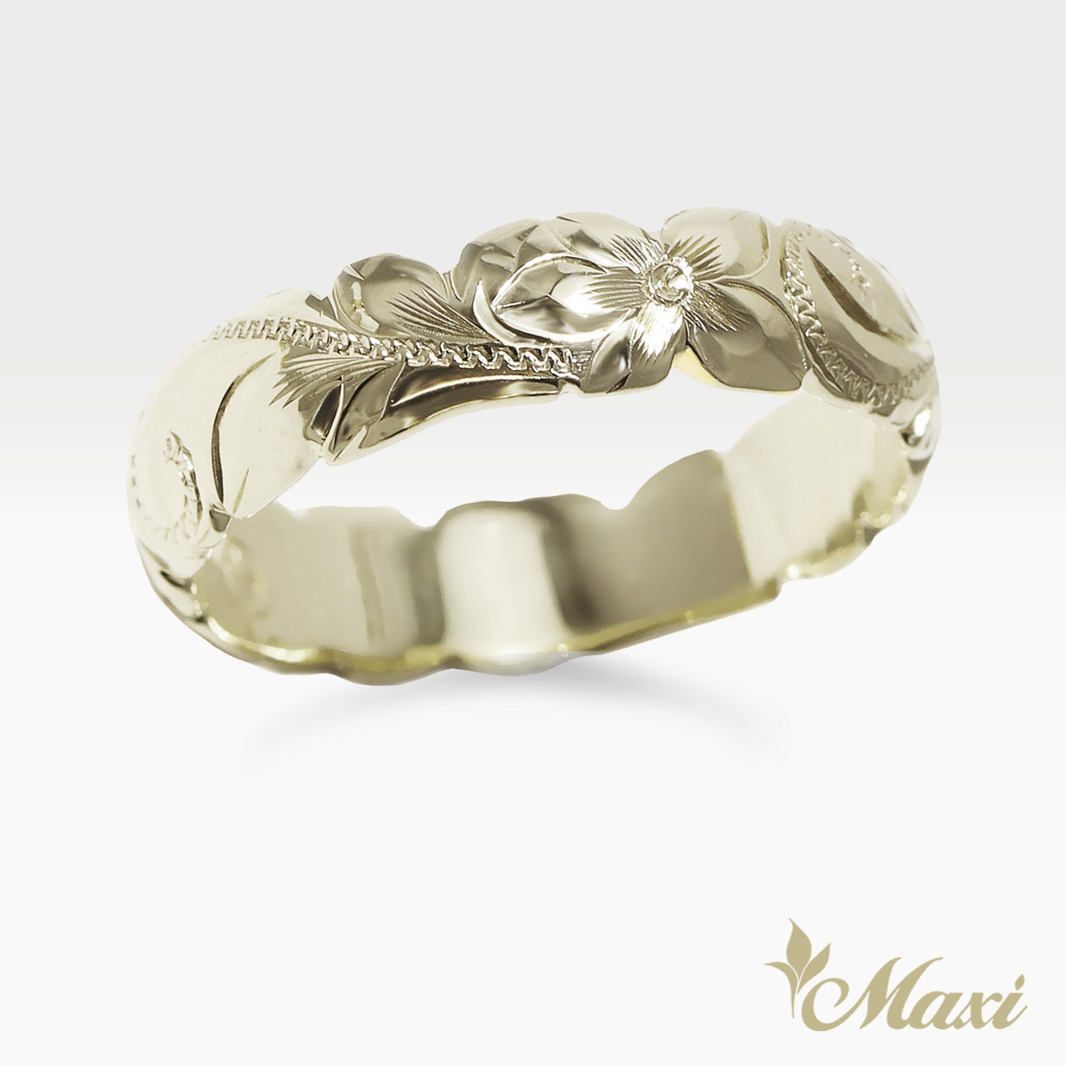 5mm Barrel-Shaped Hawaiian Ring_Cutout Edge [14K/18K Gold/Platinum]