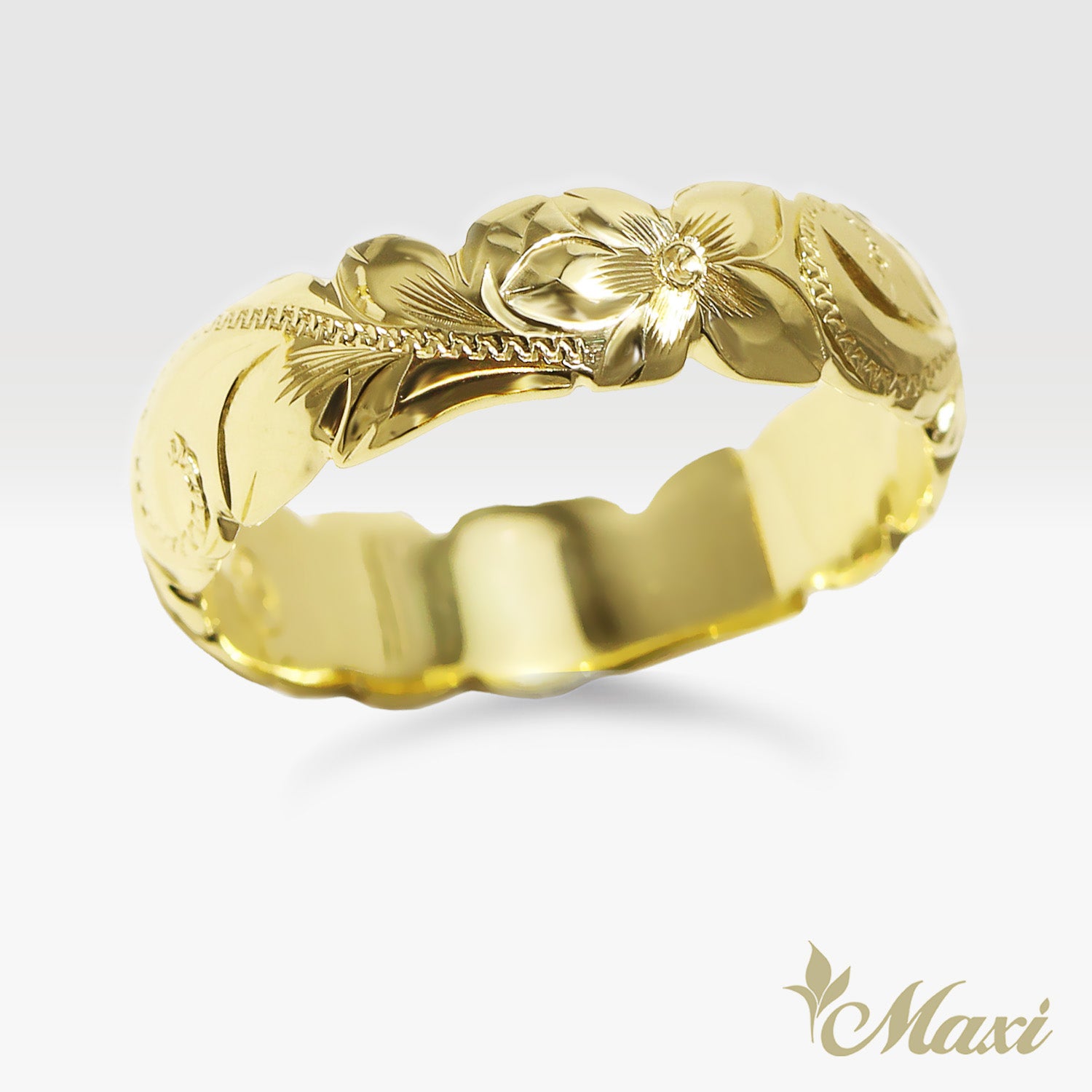 6mm Barrel-Shaped Hawaiian Ring_Cutout Edge [14K/18K Gold/Platinum]