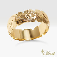 8mm Barrel-Shaped Hawaiian Ring_Cutout Edge [14K/18K Gold/Platinum]