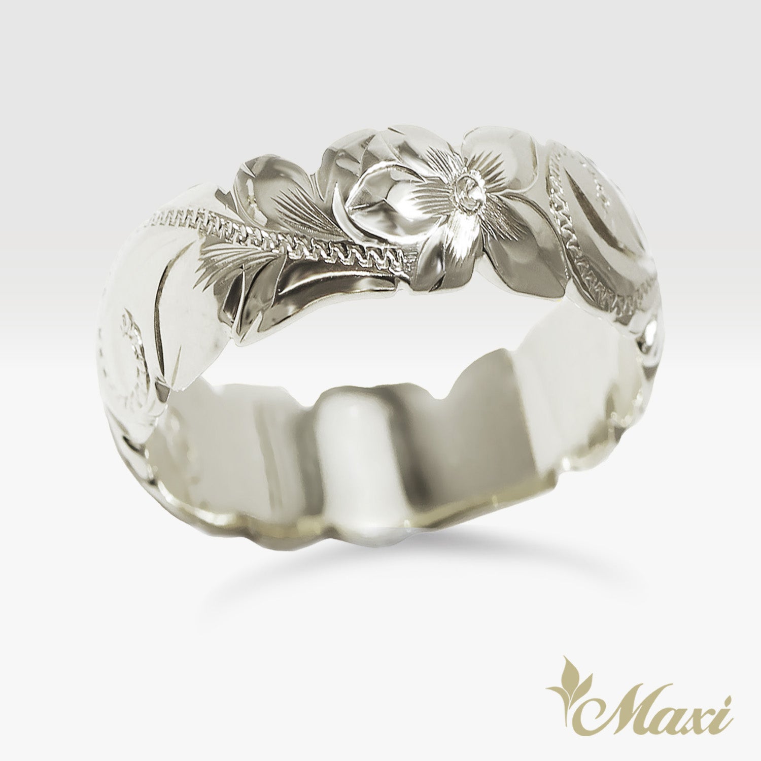 8mm Barrel-Shaped Hawaiian Ring_Cutout Edge [14K/18K Gold/Platinum]