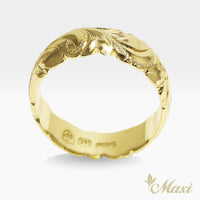 6mm Barrel-Shaped Hawaiian Ring_Cutout Edge [14K/18K Gold/Platinum]