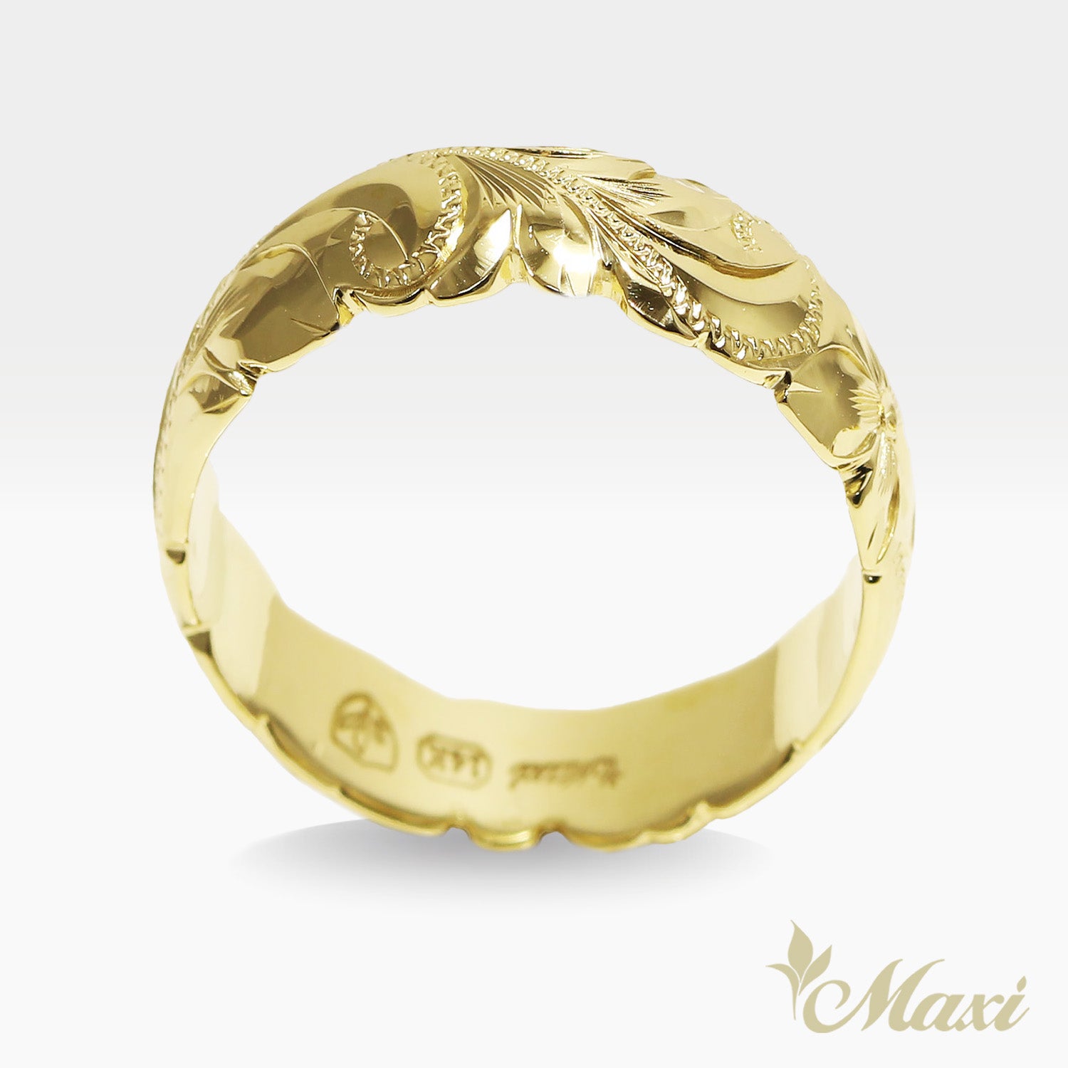6mm Barrel-Shaped Hawaiian Ring_Cutout Edge [14K/18K Gold/Platinum]