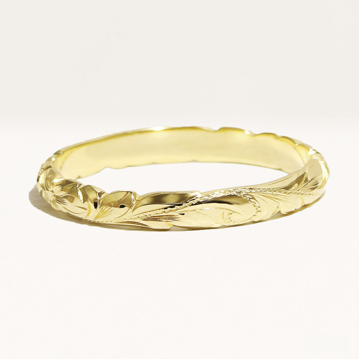 3mm Barrel-Shaped Hawaiian Ring_Cutout Edge [14K/18K Gold/Platinum]