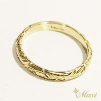 2.5mm Barrel-Shaped Hawaiian Ring_Cut Out Edge [14K/18K Gold/Platinum]