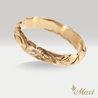 4mm Barrel-Shaped Hawaiian Ring_Cut Out Edge [14K/18K Gold/Platinum]