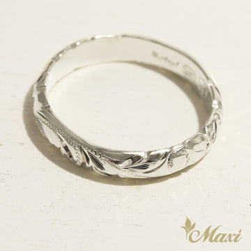 4mm Barrel-Shaped Hawaiian Ring_Cutout Edge [Silver 925] – Maxi 
