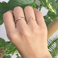 1.5mm Nalu Wave Ring Diamond Ring [14K/18K Gold]