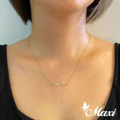 [Gold Plated Silver] Double Nalu Wave Necklace (DN29-C)
