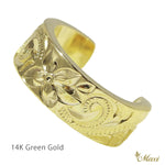 [14K/18K Gold] 4mm Ear Cuff with Hand engraved Hawaiian Design　14金/18金　イヤカフ　