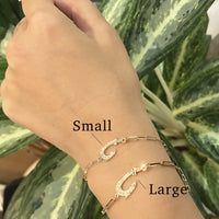 Fish Hook Bracelet_Small_Paper Clip Chain [14K Gold]