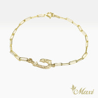 Fish Hook Bracelet_Small_Paper Clip Chain [14K Gold]