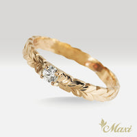 0.11 Carat Lab-Grown Diamond Maile Leaf Ring [14K/18K Gold/Platinum]
