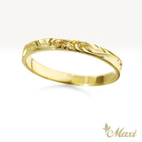 2.5mm Inner Engraved Hawaiian Ring_Barrel-Shaped [14K/18K Gold/Platinum]