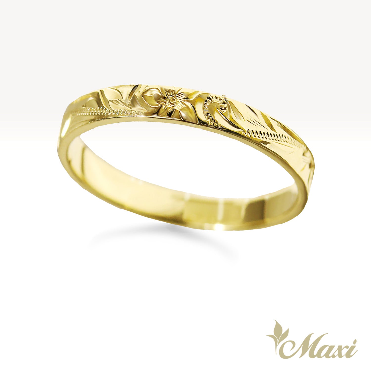 3mm Inner Engraved Ring_Barrel-Shaped [14K/18K Gold/Platinum]
