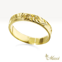 4mm Barrel Inner Engraved Ring [14K/18K Gold/Platinum]