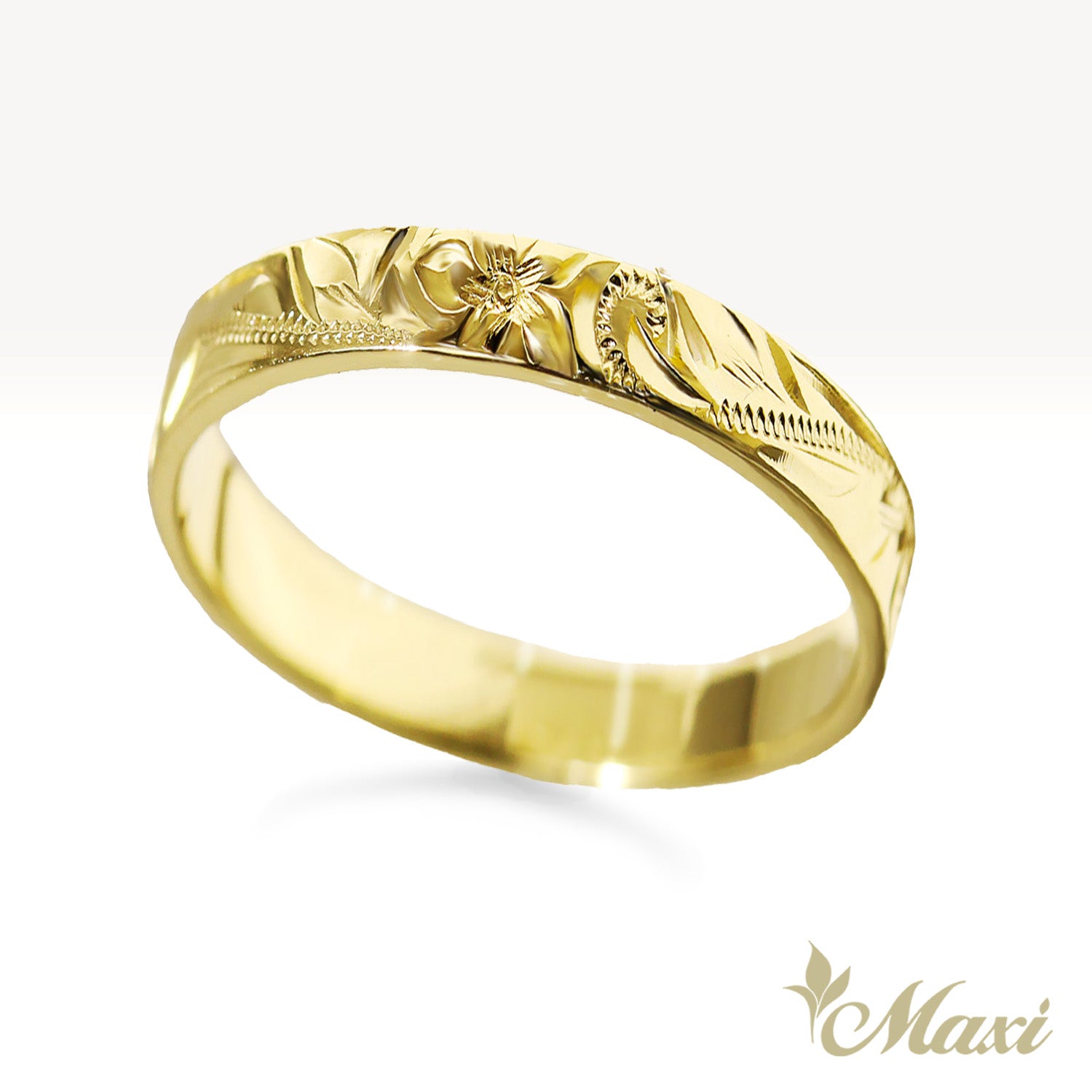 4mm Barrel Inner Engraved Ring [14K/18K Gold/Platinum]