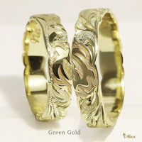 4mm & 6mm Half Honu_Hawaiian Sea Turtle Couple Rings [14K/18K Gold/Platinum]