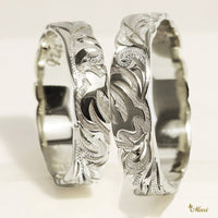 4mm & 6mm Half Honu_Hawaiian Sea Turtle Couple Rings [14K/18K Gold/Platinum]