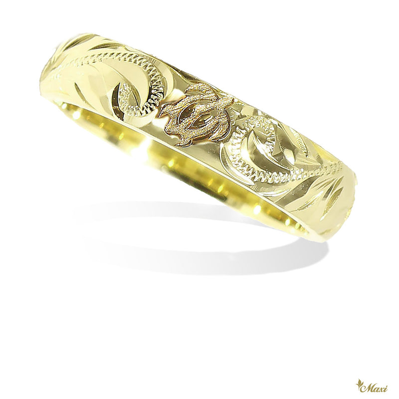 [14K/18K Gold] 4mm Honu (Hawaiian sea turtle) Ring *Made to Order*