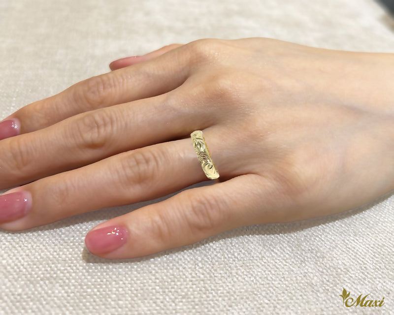 [14K/18K Gold]  4mm Honu (Hawaiian sea turtle) Ring *Made to Order*
