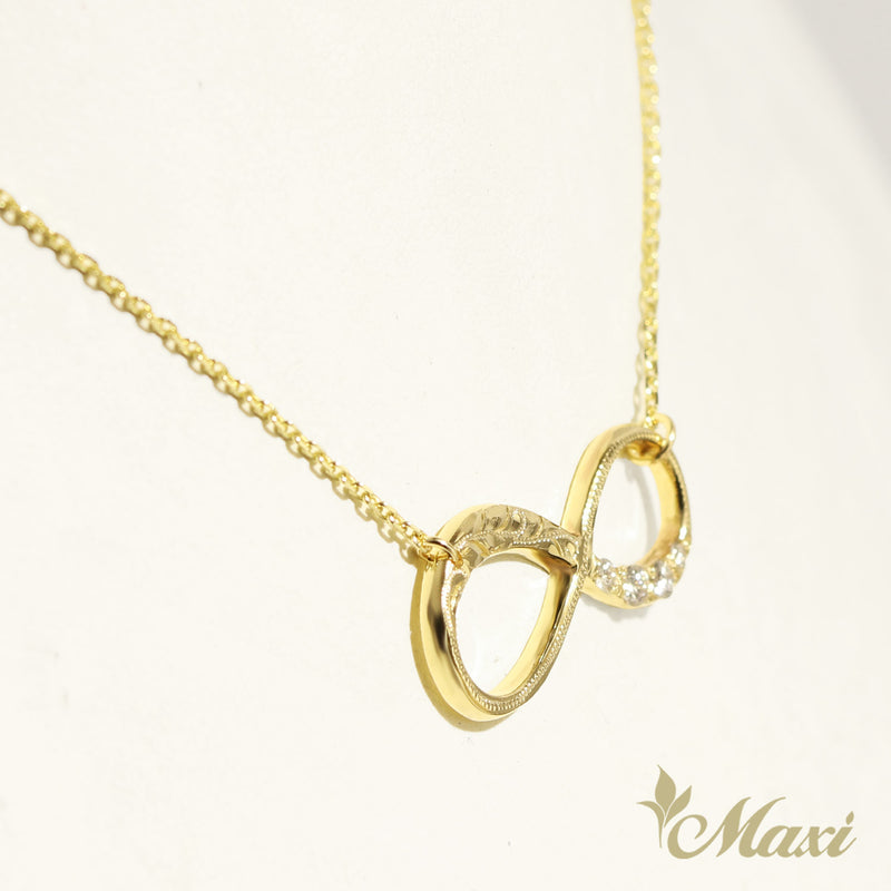Infinity Necklace with Diamond [14K/18K Gold]