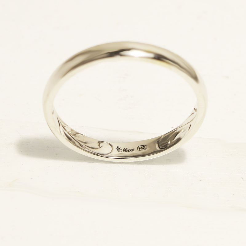 3mm Inner Engraved Ring_Barrel-Shaped [14K/18K Gold/Platinum]