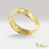 5mm Inner Engraved Ring_Barrel Shaped [14K/18K Gold/Platinum]