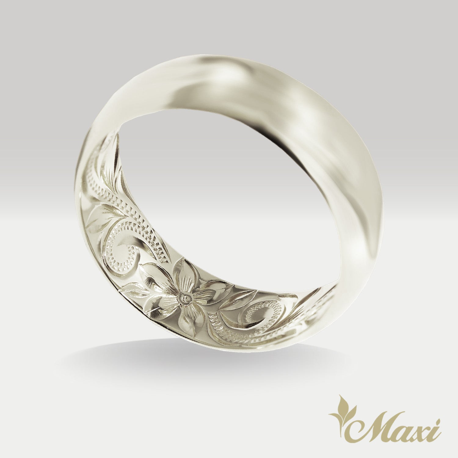 6mm Barrel Inner Engraved Ring [14K/18K Gold/Platinum] – Maxi