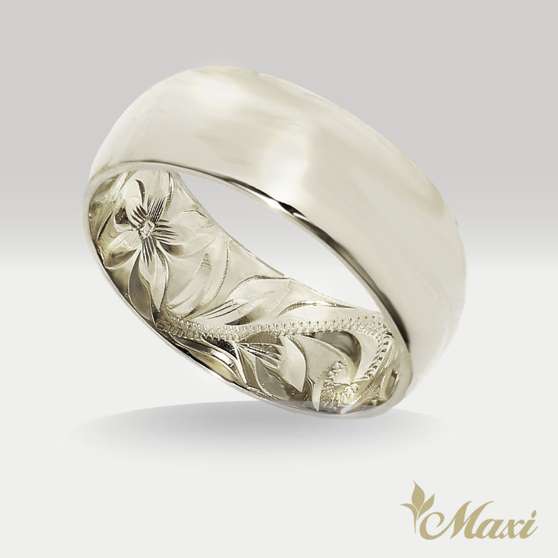 8mm Inner Engraved Ring_Barrel-Shaped [14K/18K Gold/Platinum]