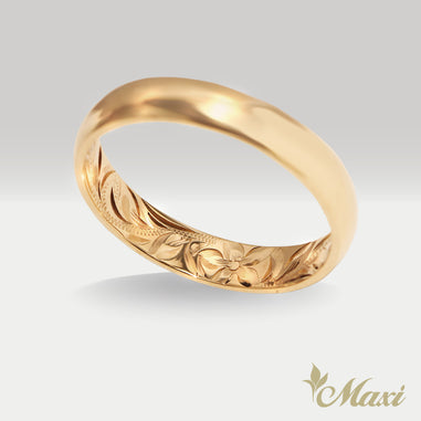 4mm Barrel Inner Engraved Ring [14K/18K Gold/Platinum] – Maxi