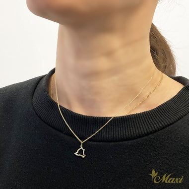 Hawaiian Island Outline Pendant [14K/18K Gold] – Maxi Hawaiian