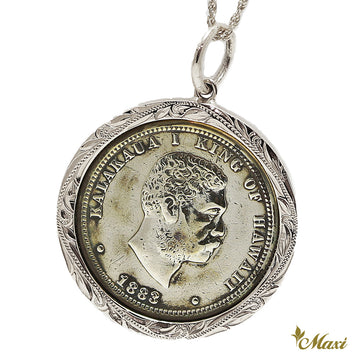 King Kalakaua Coin Pendant-Large [14K/18K Gold] – Maxi Hawaiian