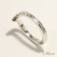 2mm Kohola Whale Tail_Half Eternity Diamond Ring [14K/18K Gold]