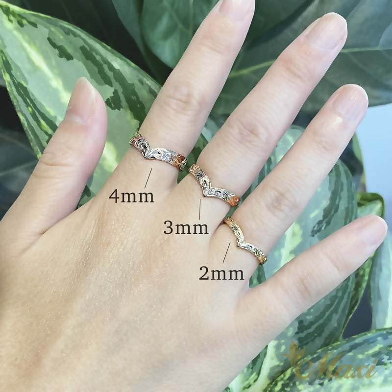 4mm Kohola Whale Tail Ring [14K/18K Gold]